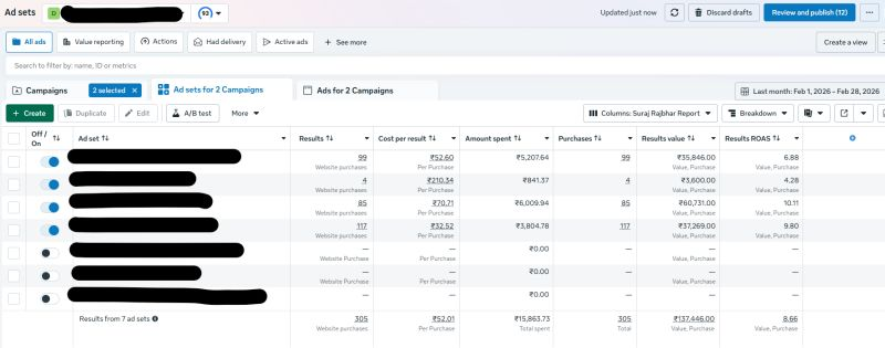 Meta Ads performance screenshot